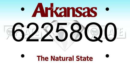 62258Q0 Arkansas License Plate