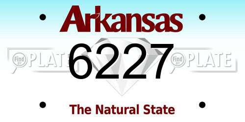 6227 Arkansas License Plate