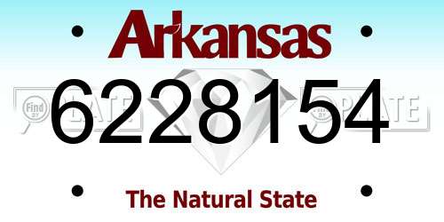 6228154 Arkansas License Plate