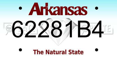 62281B4 Arkansas License Plate