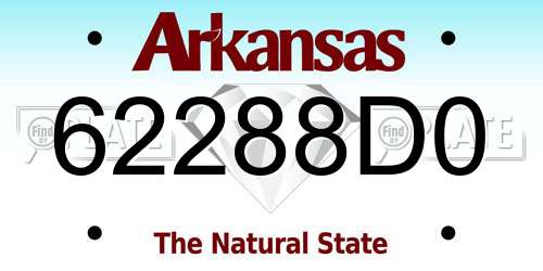 62288D0 Arkansas License Plate