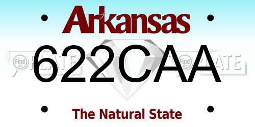 622CAA Arkansas License Plate