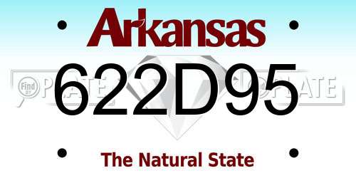 622D95 Arkansas License Plate