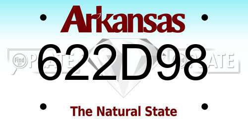 622D98 Arkansas License Plate
