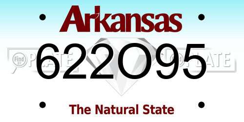 622O95 Arkansas License Plate