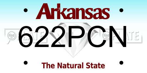 622PCN Arkansas License Plate