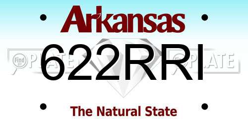 622RRI Arkansas License Plate