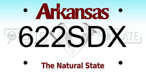 622SDX Arkansas License Plate