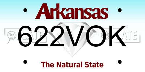 622VOK Arkansas License Plate