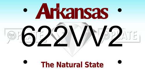 622VV2 Arkansas License Plate
