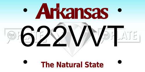 622VVT Arkansas License Plate