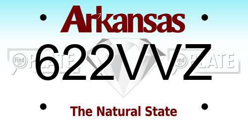 622VVZ Arkansas License Plate
