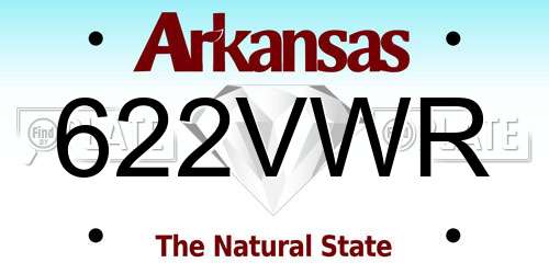 622VWR Arkansas License Plate
