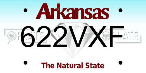 622VXF Arkansas License Plate