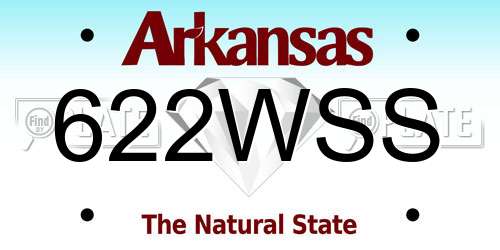 622WSS Arkansas License Plate