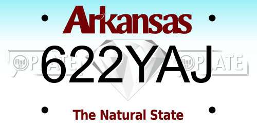 622YAJ Arkansas License Plate