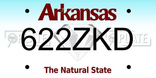 622ZKD Arkansas License Plate