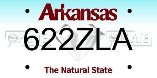 622ZLA Arkansas License Plate