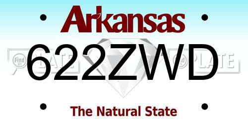 622ZWD Arkansas License Plate