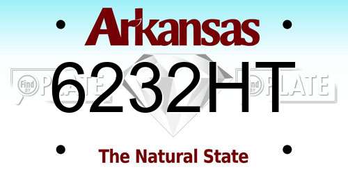 6232HT Arkansas License Plate