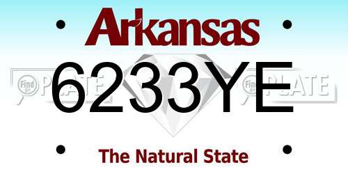 6233YE Arkansas License Plate