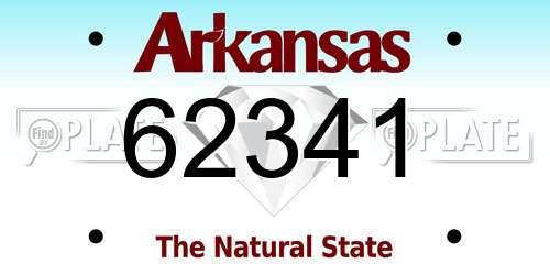 62341 Arkansas License Plate
