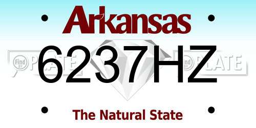 6237HZ Arkansas License Plate