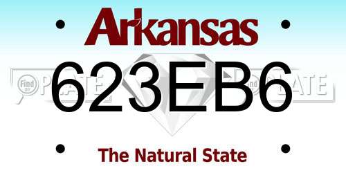 623EB6 Arkansas License Plate