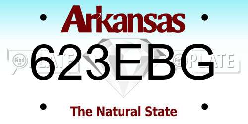 623EBG Arkansas License Plate