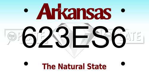 623ES6 Arkansas License Plate