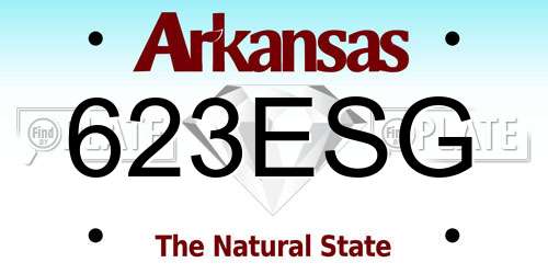623ESG Arkansas License Plate