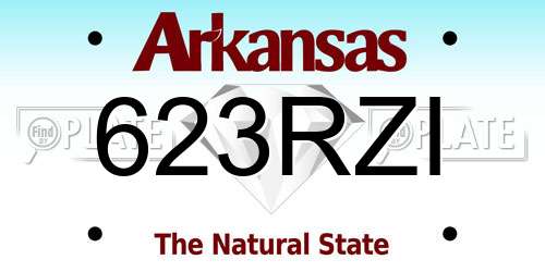623RZI Arkansas License Plate