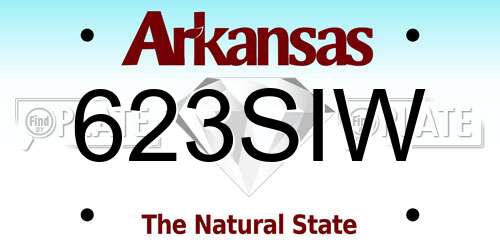 623SIW Arkansas License Plate