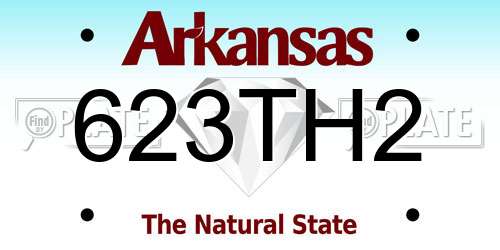 623TH2 Arkansas License Plate