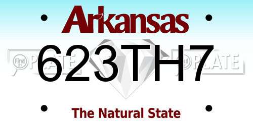 623TH7 Arkansas License Plate
