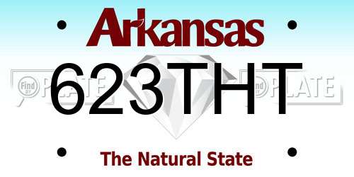 623THT Arkansas License Plate