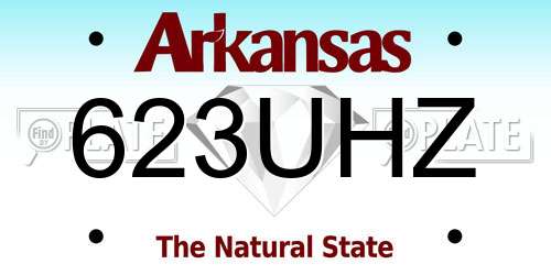 623UHZ Arkansas License Plate