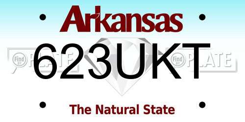 623UKT Arkansas License Plate
