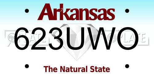 623UWO Arkansas License Plate