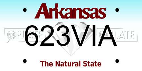 623VIA Arkansas License Plate