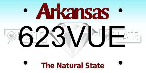 623VUE Arkansas License Plate