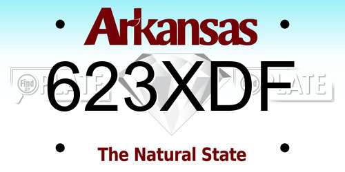623XDF Arkansas License Plate