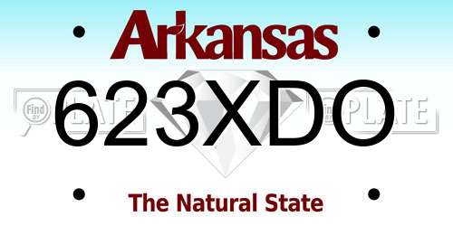 623XDO Arkansas License Plate