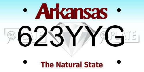 623YYG Arkansas License Plate