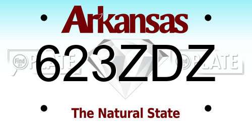 623ZDZ Arkansas License Plate