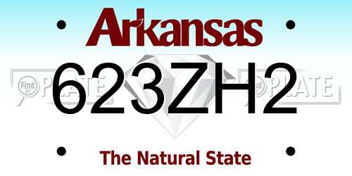 623ZH2 Arkansas License Plate