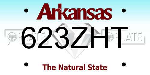 623ZHT Arkansas License Plate
