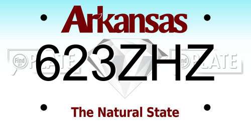 623ZHZ Arkansas License Plate