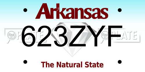 623ZYF Arkansas License Plate