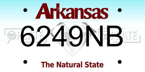6249NB Arkansas License Plate